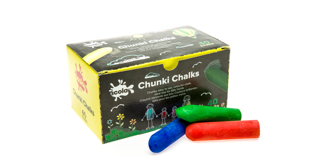 Pack of 8 Scolaquip AS826 Assorted Colour Chunki Chalk